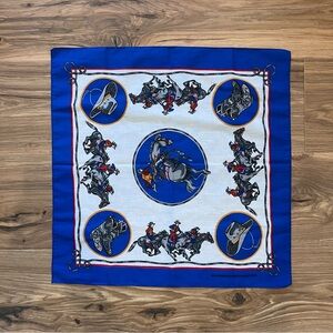 Vintage Western Cowboy Handkerchief Pocket Square Made in USA 21x21